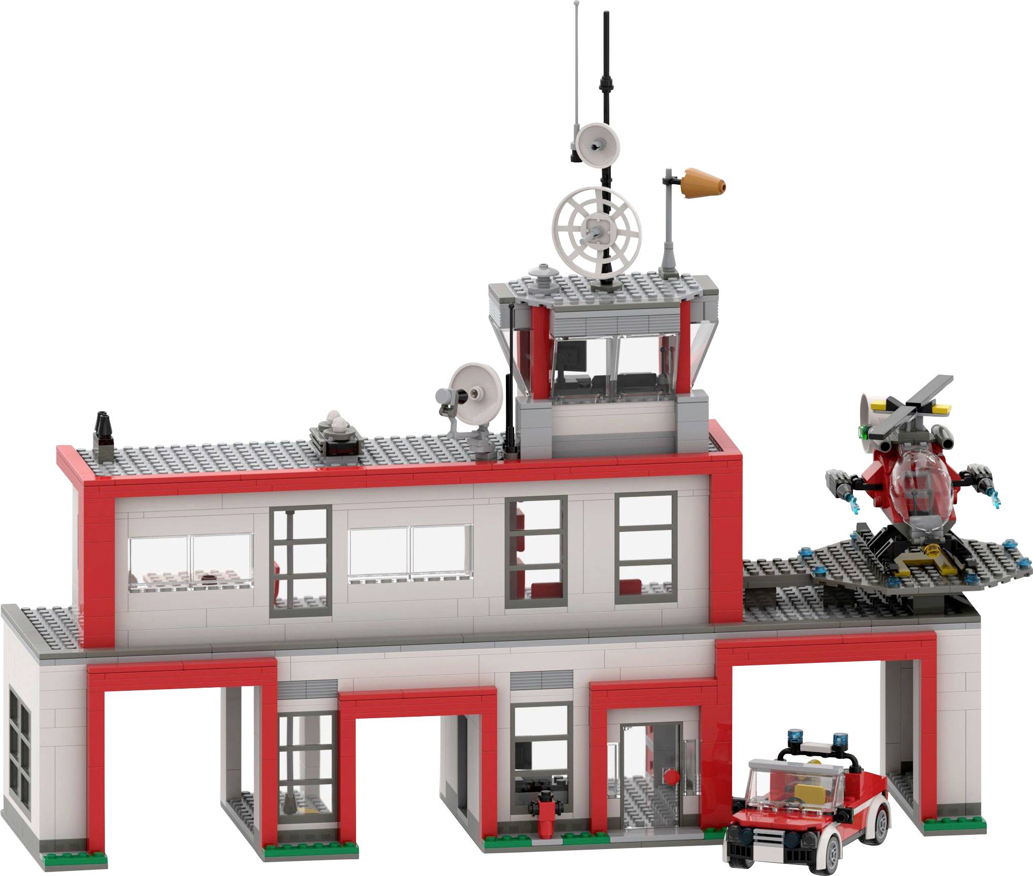 BRIXIES Plus Feuerwehr Station / Fire station Konstruktions-Set