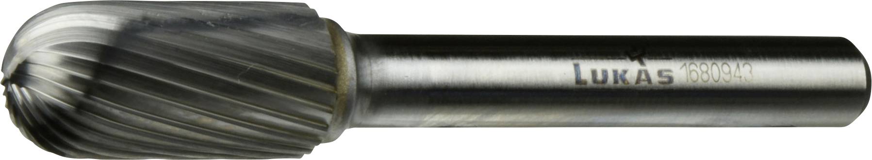 Eine Metallrotationsfeile mit einem zylindrischen Schaft und einem spiralförmigen Schneidkopf, die in der Bearbeitung häufig zum Formen und Glätten von Oberflächen verwendet wird.