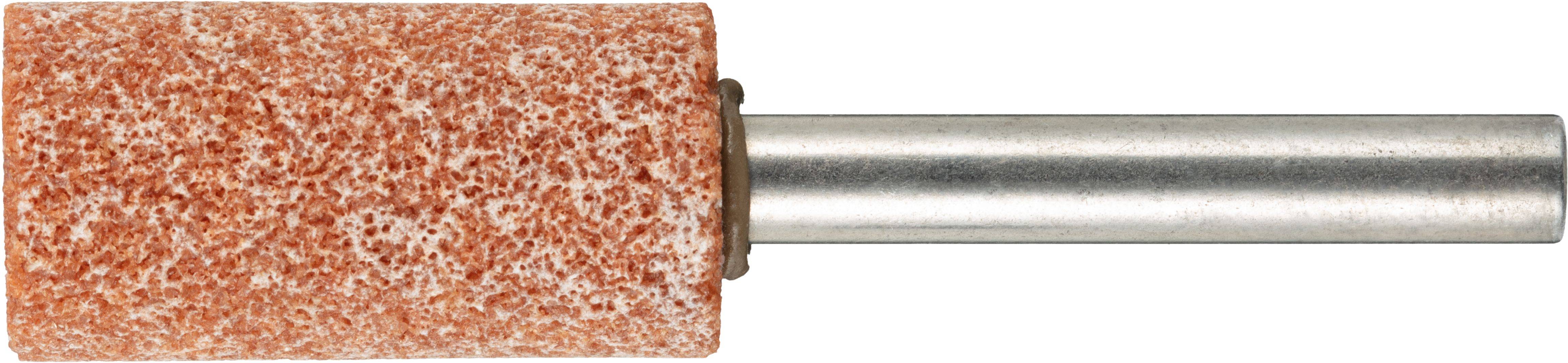 Ein zylindrischer Schleifstein mit einem Metallschaft, der zum Formen oder Glätten harter Oberflächen verwendet wird.