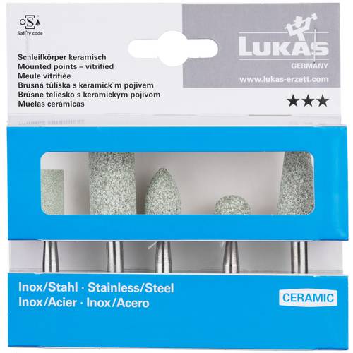 Thumbnail - LUKAS-ERZETT A20480005677F1 Schleifstift-Set 5-teilig für Edelstahl/Stahl Schaft 6 mm Ceramic Fachhandel 1 Set