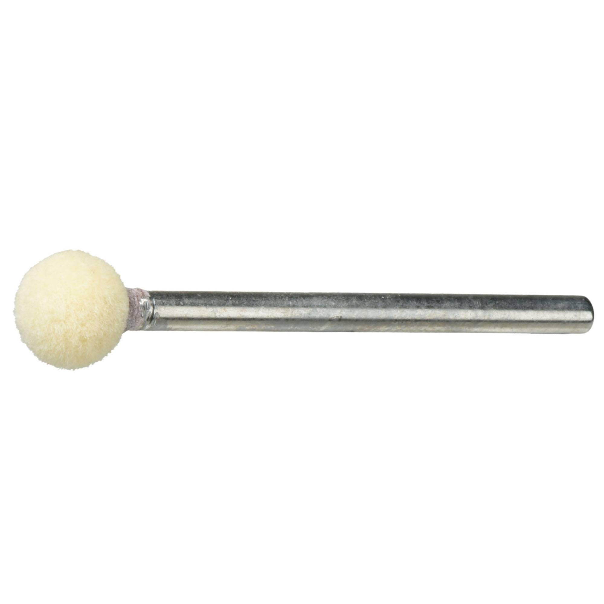 LUKAS-ERZETT A3703010106 Polierstift P3KU Kugelform 10x9 mm Schaft 6 mm Filz für Polierpaste 10 St.