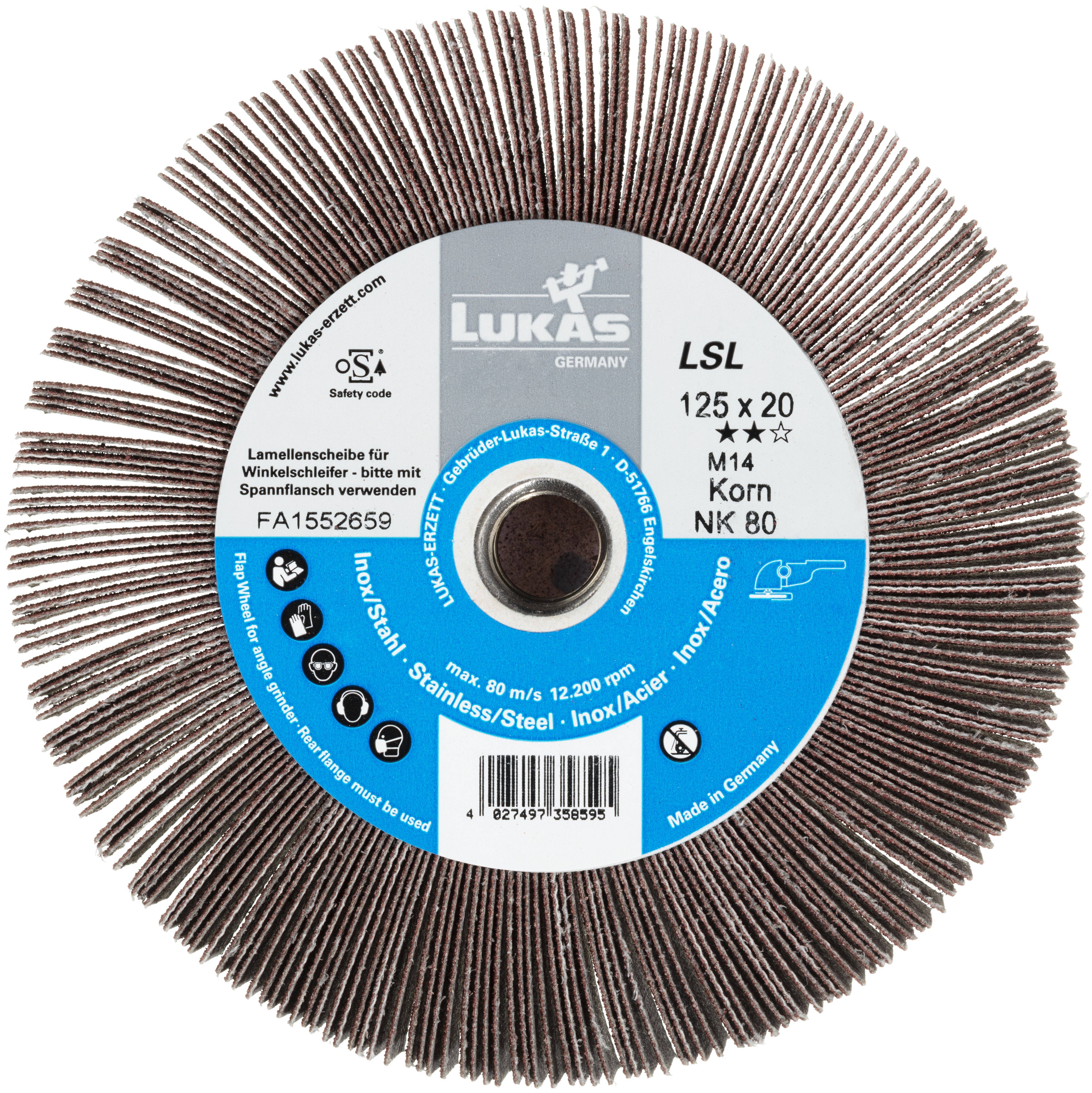 LUKAS-ERZETT A2280125200040 LSL 125020 IG.M14 Lamellenschleifscheibe 5 St.