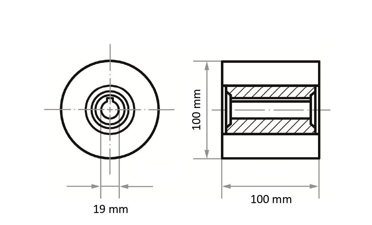 LUKAS-ERZETT A29401001000021 Schleifwalze P6PW 100100 B.19 SIC 46 MWP Durchmesser 100 mm 1 St.-1