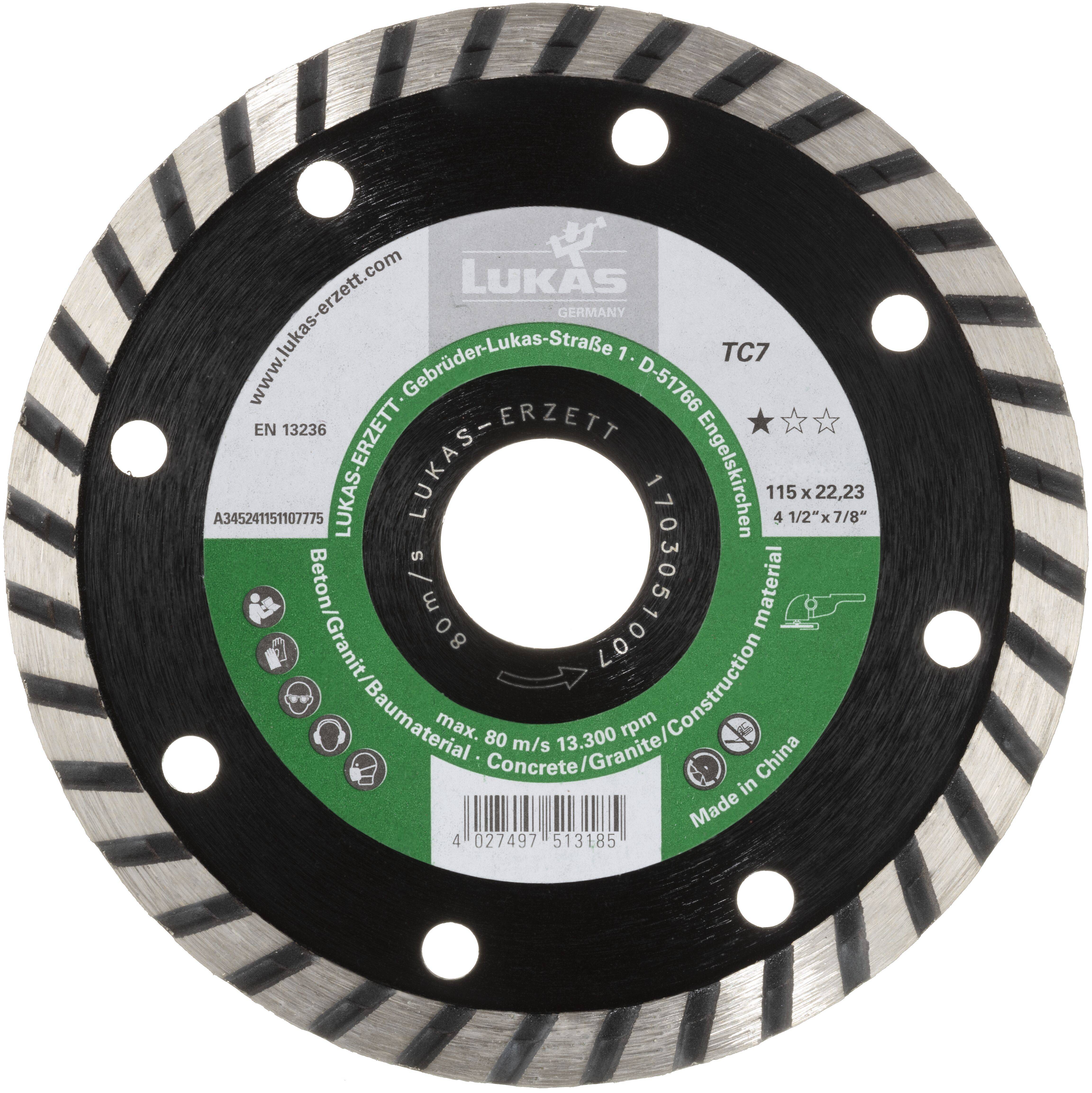 LUKAS-ERZETT A345241251107775 DiamantTC7 125x22,23x7 Diamanttrennscheibe 1 St.