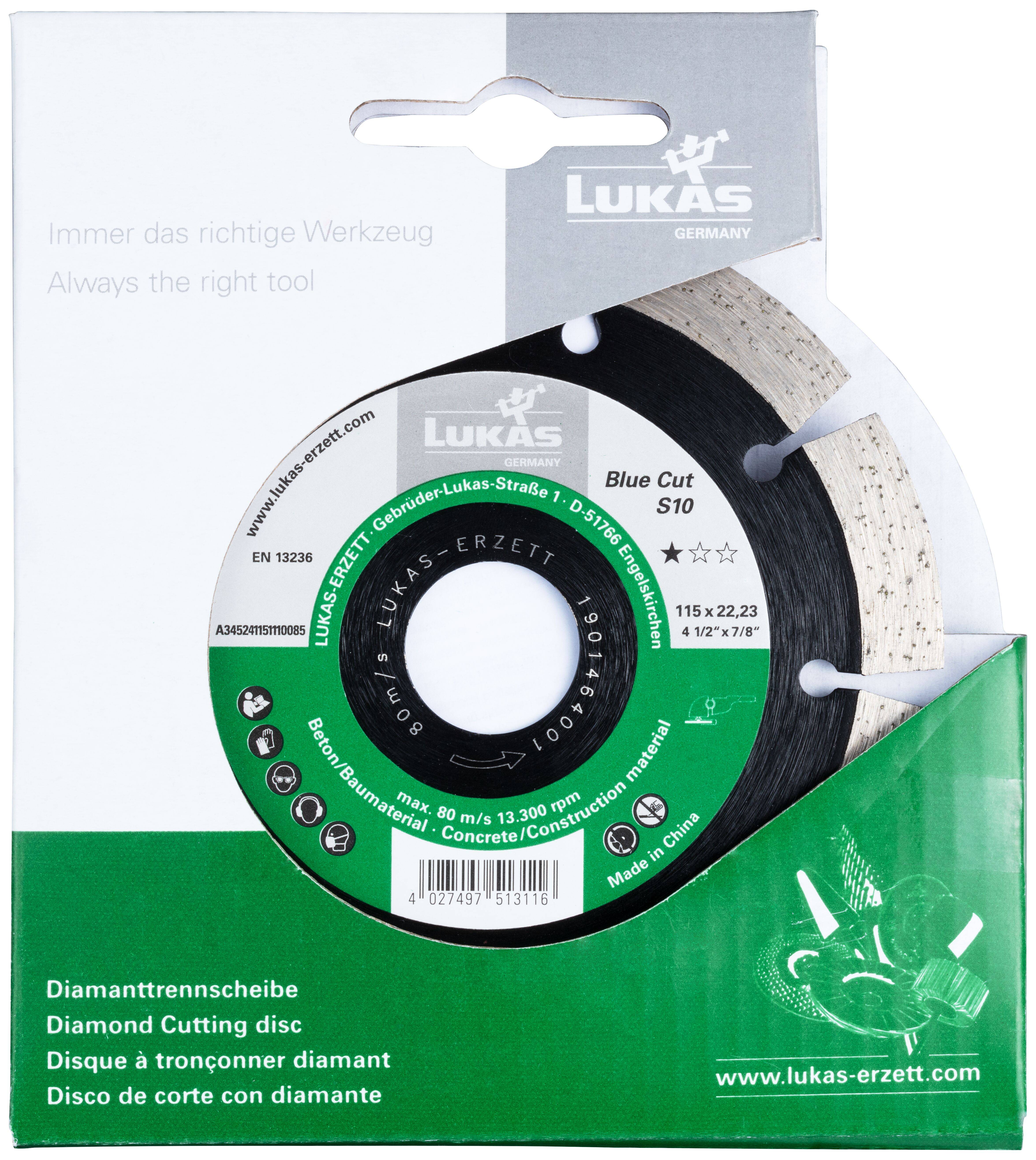 LUKAS-ERZETT A345242301120165 Blue Cut+ S10 230x22,23x10 Diamanttrennscheibe 1 St.