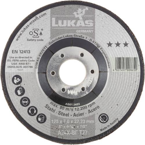 LUKAS-ERZETT AS012451V9802 T27 115x7,0x22,23 Schruppscheibe Durchmesser 115 mm 10 St.