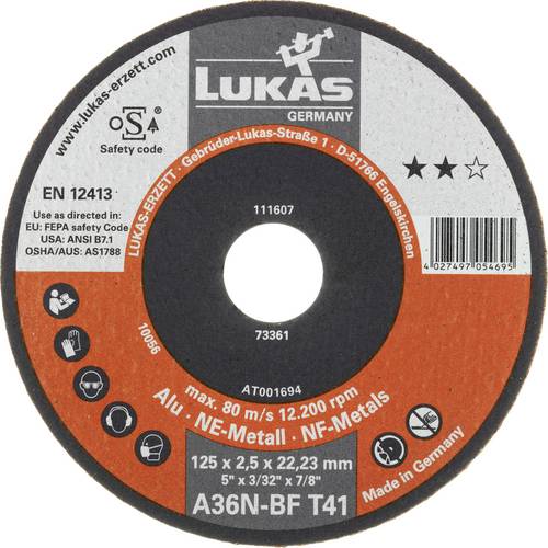 Thumbnail - LUKAS-ERZETT T41 125x2,5x22,23 A36N-BF AT001694V9802 Trennscheiben-Set 125 mm 25 St.