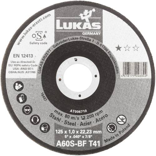 Thumbnail - LUKAS-ERZETT T41 125x1,0x22,23 A60S-BF AT006710V9802 Trennscheiben-Set 125 mm 50 St.