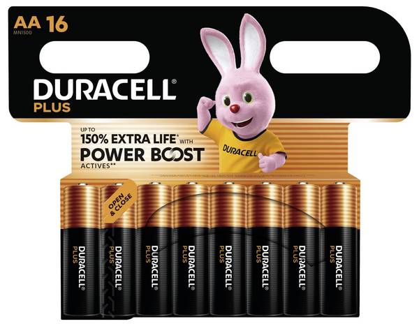 Duracell Plus Power Boost MN1500 Mignon (AA)-Batterie 1.5 V 16 St.