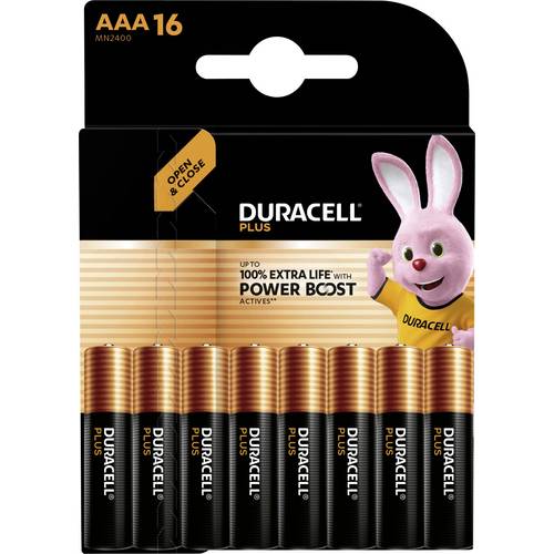 Thumbnail - Duracell Plus Power Boost MN2400 Micro (AAA)-Batterie 1.5 V 16 St.