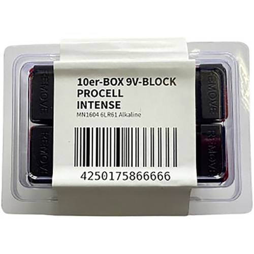 Thumbnail - PROCELL E-Block 9V 9 V Block-Batterie Alkali-Mangan 628 mAh 9 V 10 St.