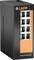 LAPP-Netzwerkswitch mit acht Ethernet-Ports, von 1 bis 8 beschriftet, und zwei Indikatorleuchten, die auf der Oberseite mit ‚P1' und ‚P2' gekennzeichnet sind.