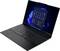 Ein schlankes schwarzes Laptop zeigt einen Bildschirm mit dem Windows 11 Startmenü, auf dem Anwendungssymbole zu sehen sind. Das Laptop ist ein ThinkPad-Modell.