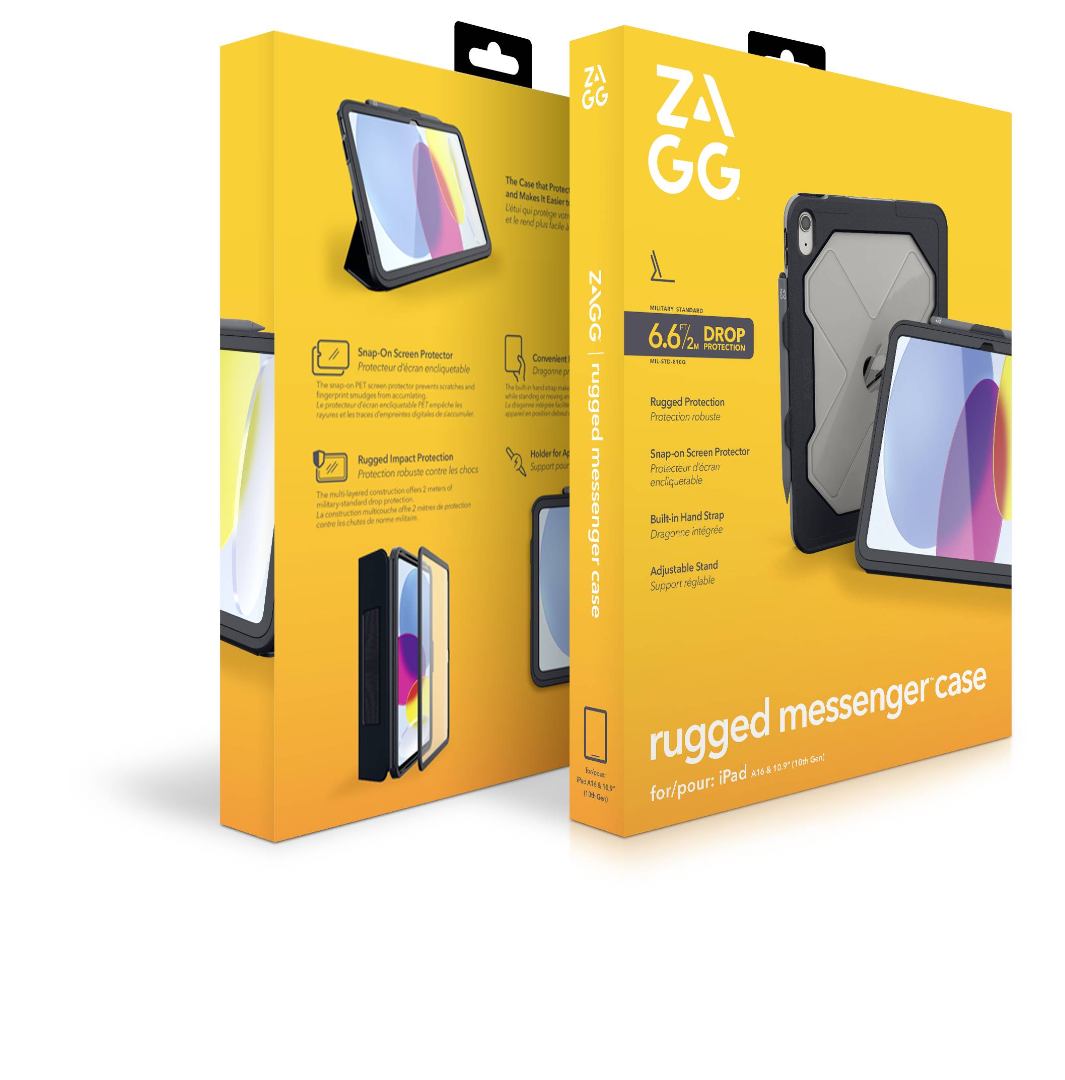 ZAGG Cases Rugged Messenger Tablet Hülle Apple iPad 10.9" 10th 27,7 cm (10,9") Outdoor Cover Karbon-6
