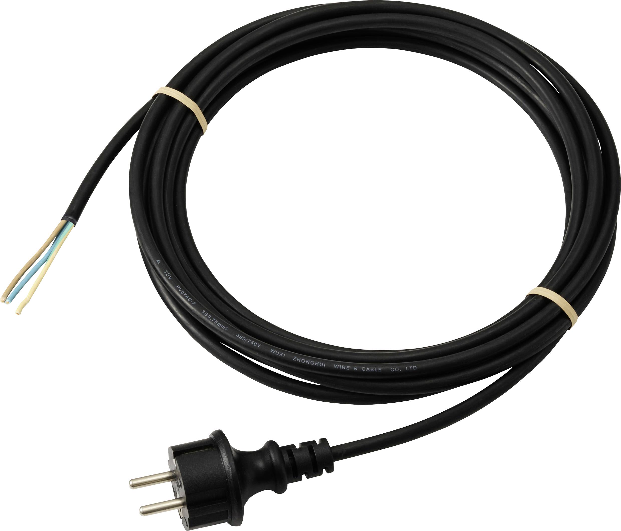 Sygonix SY-6887476 Aansluitkabel Stroom Zwart 5 m