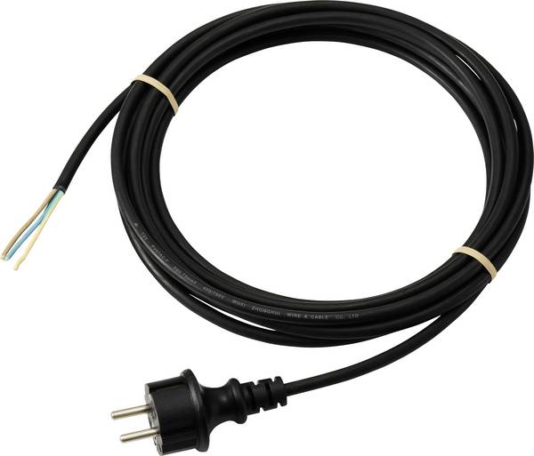 Sygonix SY-6887476 Strom Anschlusskabel  Schwarz 5 m