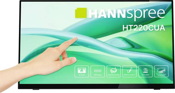 Hannspree HT220CUA Touchscreen-Monitor  EEK E (A - G) 54.5 cm (21.45 Zoll) 1920 x 1080 Pixel 16:9 6 ms HDMI®, DisplayPort, VGA, USB-C®, USB-A (USB 3.0), Kopfhörer-Buchse IPS LED