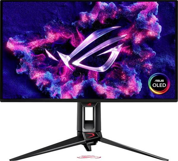 Asus ROG Swift OLED PG27UCDM Gaming Monitor  EEK F (A - G) 67.3 cm (26.5 Zoll) 3840 x 2160 Pixel 16:9 0.03 ms HDMI®, DisplayPort, USB-C®, USB-A (USB 3.2 Gen 1), Kopfhörer (3.5 mm Klinke) OLED