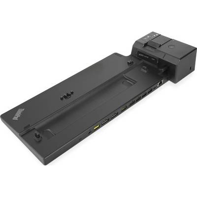 Eine Lenovo ThinkPad Dockingstation mit verschiedenen Anschlüssen wird gezeigt, die für den Anschluss von Laptops an Peripheriegeräte und zusätzliche Monitore entwickelt wurde.