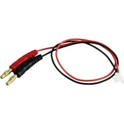 Rot-schwarze Bananenstecker-Leitungen mit weißem Verbinder, verwendet für elektrische Tests und Verbindungen.