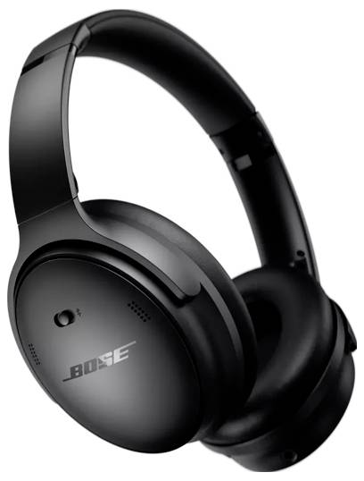 Schwarze Over-Ear-Bluetooth-Kopfhörer mit dem Bose-Logo auf der Ohrmuschel, ausgestattet mit gepolsterten Ohrpolstern und einem verstellbaren Kopfbügel.