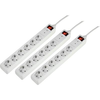 Sygonix 3xSY-5044446 Überspannungsschutz-Steckdosenleiste 6fach Weiß Schutzkontakt 1 Set-0