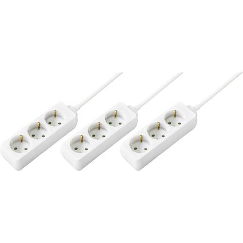 Sygonix 3xSY-4890976 Steckdosenleiste 3fach Weiß Schutzkontakt 1 Set