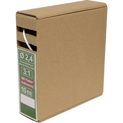 Quadrios 25CA485 Schrumpfschlauch mit Kleber Weiß Schrumpfrate:3:1 10 m