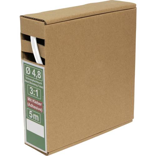 Quadrios 25CA487 Schrumpfschlauch mit Kleber Weiß Schrumpfrate:3:1 5 m