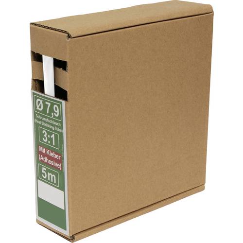 Quadrios 25CA489 Schrumpfschlauch mit Kleber Weiß Schrumpfrate:3:1 5 m