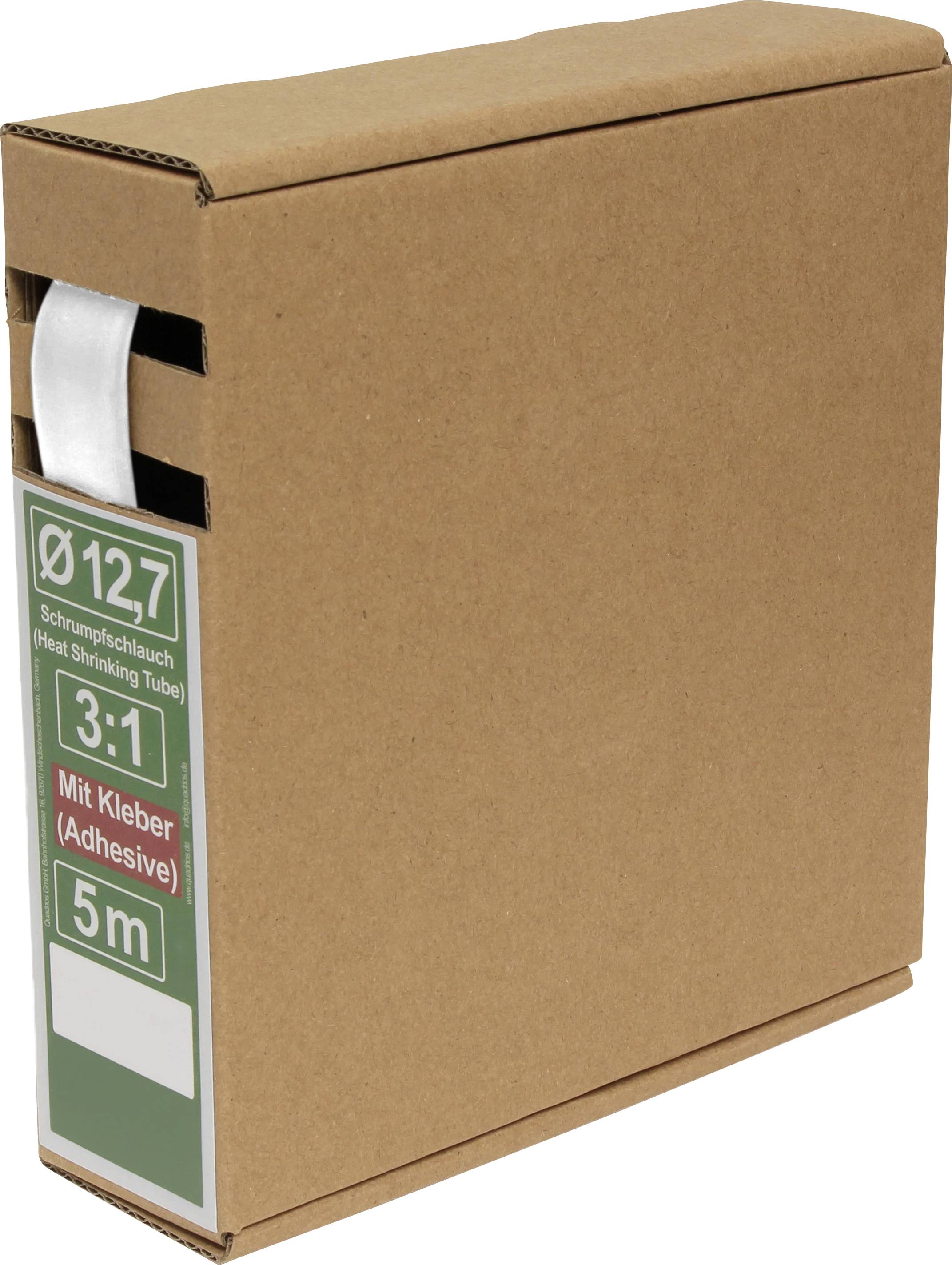 Quadrios 25CA491 Schrumpfschlauch mit Kleber Weiß Schrumpfrate:3:1 5 m