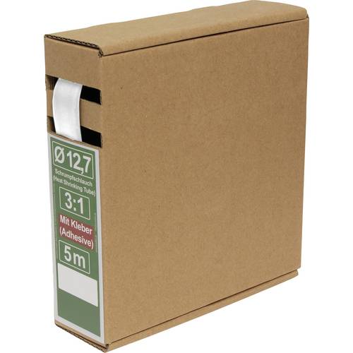 Quadrios 25CA491 Schrumpfschlauch mit Kleber Weiß Schrumpfrate:3:1 5 m