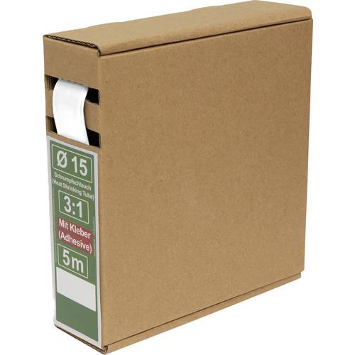 Quadrios 25CA492 Schrumpfschlauch mit Kleber Weiß Schrumpfrate:3:1 5 m