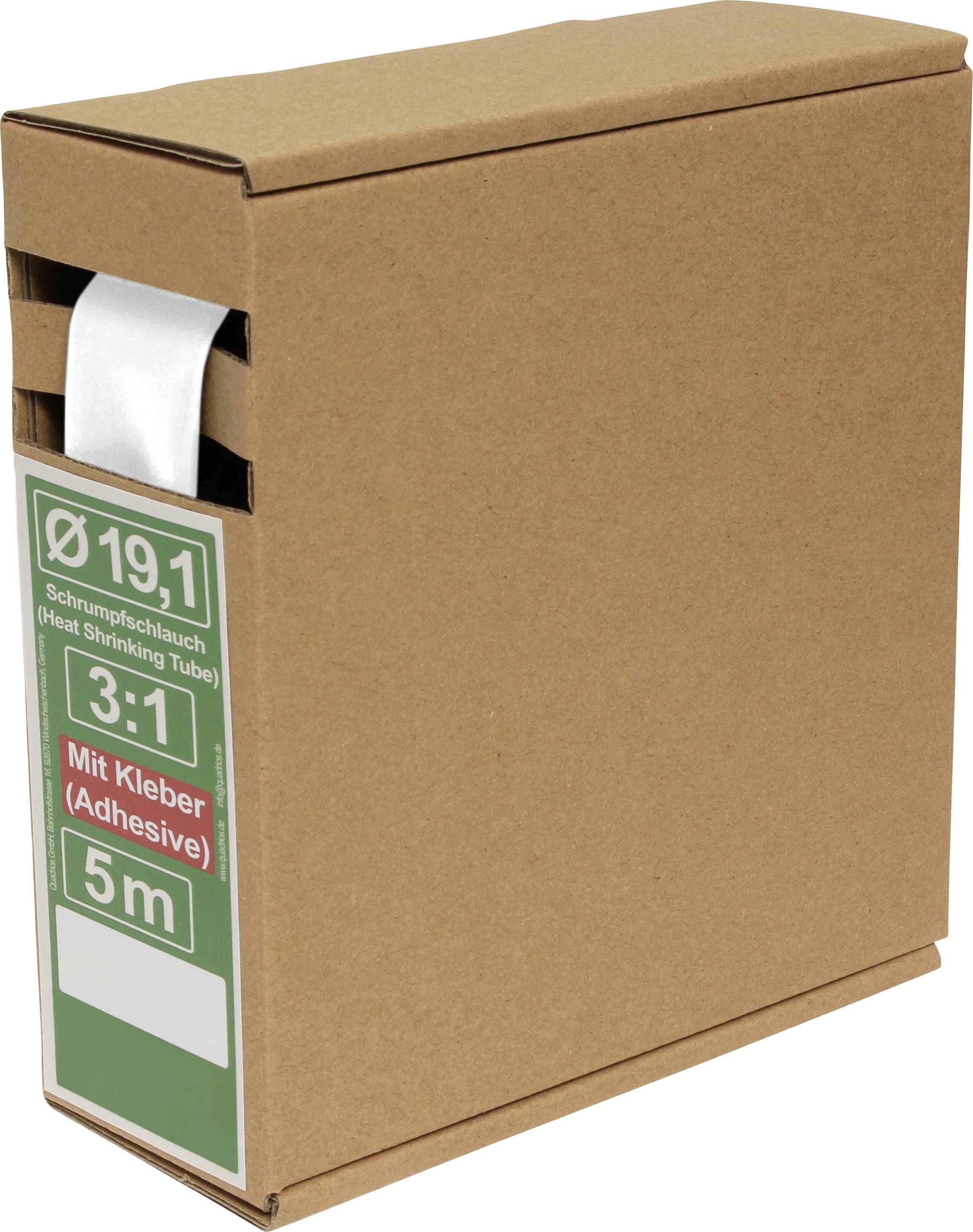 Quadrios 25CA493 Schrumpfschlauch mit Kleber Weiß Schrumpfrate:3:1 5 m