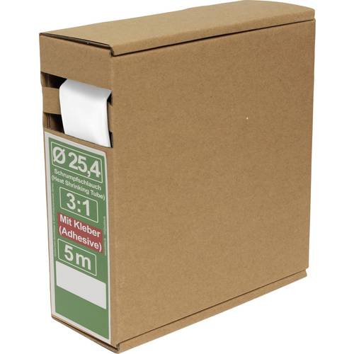 Quadrios 25CA494 Schrumpfschlauch mit Kleber Weiß Schrumpfrate:3:1 5 m