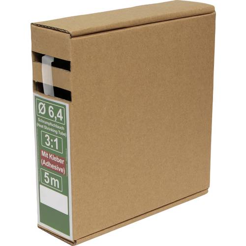 Quadrios 25CA500 Schrumpfschlauch mit Kleber Transparent Schrumpfrate:3:1 5 m