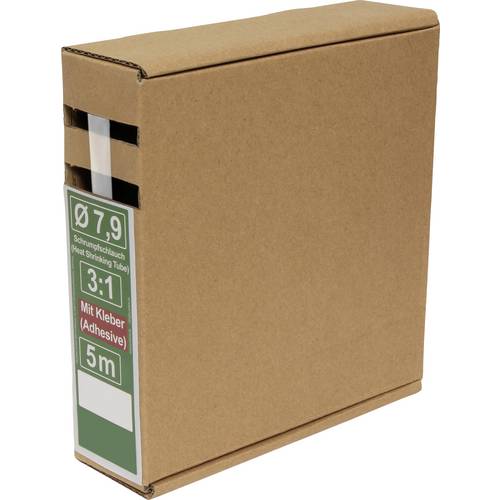 Quadrios 25CA501 Schrumpfschlauch mit Kleber Transparent Schrumpfrate:3:1 5 m