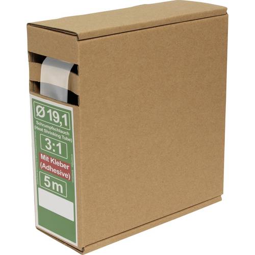 Quadrios 25CA505 Schrumpfschlauch mit Kleber Transparent Schrumpfrate:3:1 5 m