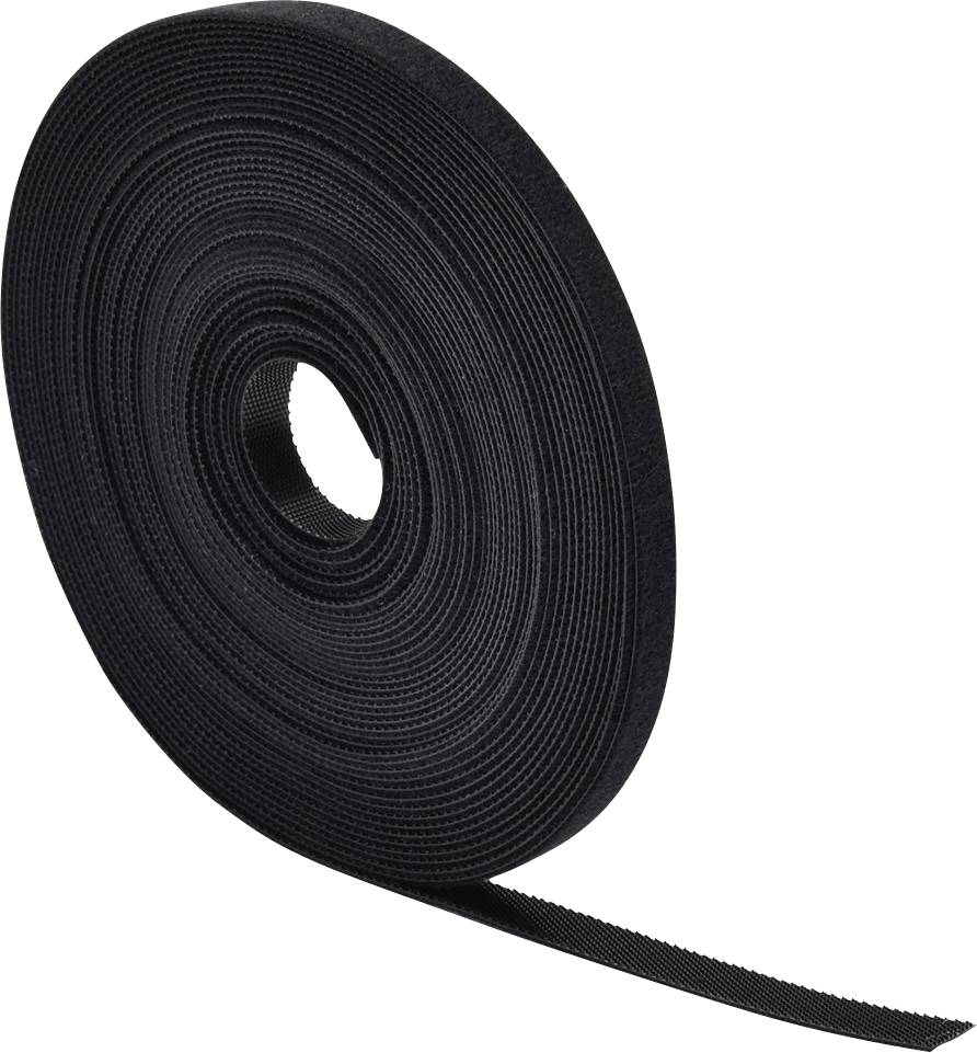 Quadrios 25CA508 Klettband zum Bündeln Haft- und Flauschteil Schwarz Meterware