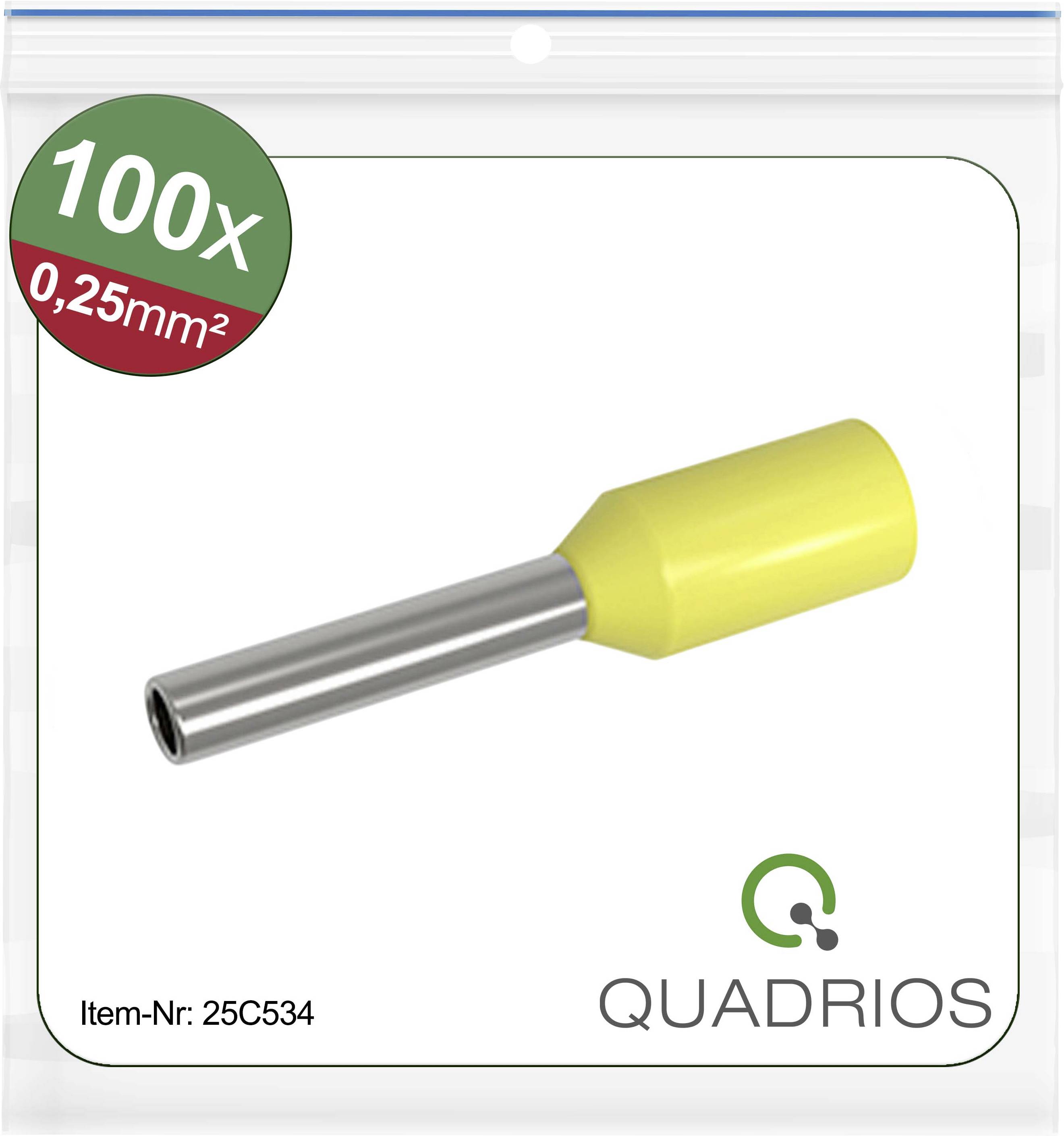 Quadrios 25C534 Aderendhülse 0.25 mm² Teilisoliert Gelb 100 St.