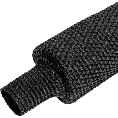 Quadrios 25CA540 Gewebe-Schrumpfschlauch Schwarz 35 mm 17.5 mm Schrumpfrate:2:1 Meterware