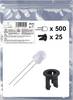 Quadrios 25O207 LED-Sortiment Weiß Rund 3 mm 2500 mcd 20 mA 3.0 V Piece