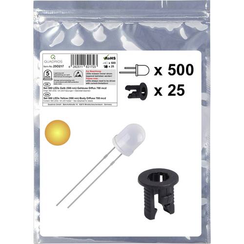 Quadrios 25O217 LED-Sortiment Gelb Rund 5 mm 700 mcd 20 mA 2.0 V