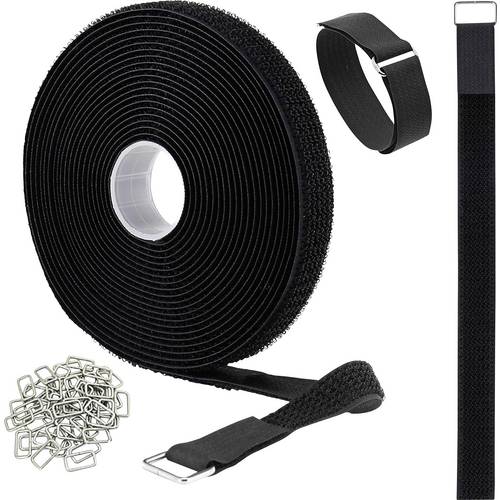 Quadrios 25CA576 Klettband zum Bündeln Haft- und Flauschteil (L x B) 10 m x 20 mm Schwarz 10 m