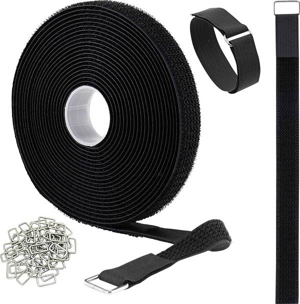 Quadrios 25CA576 Klettband zum Bündeln Haft- und Flauschteil (L x B) 10 m x 20 mm Schwarz 10 m