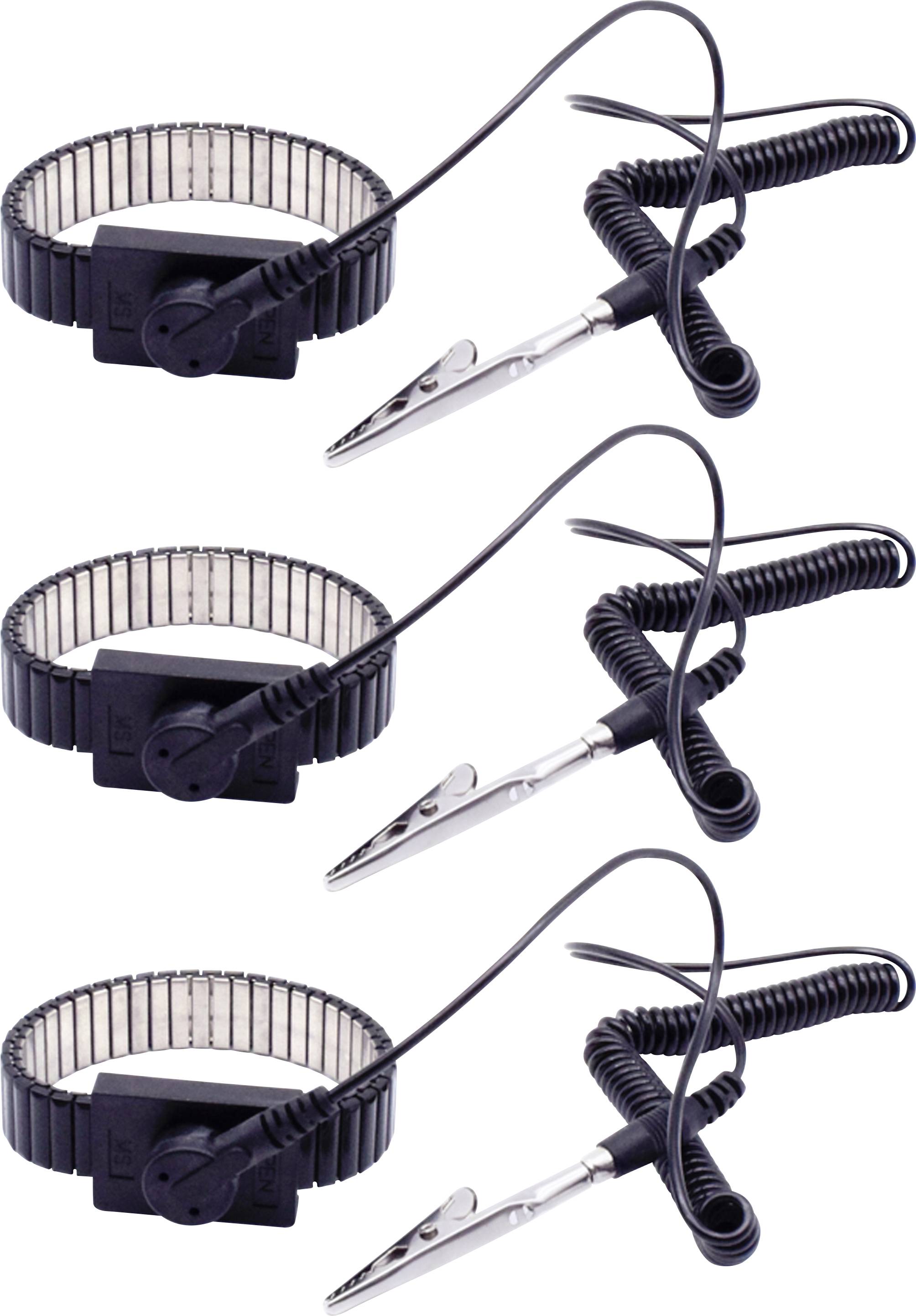 Quadrios ESD-Handgelenkband Schwarz Druckknopf 10 mm