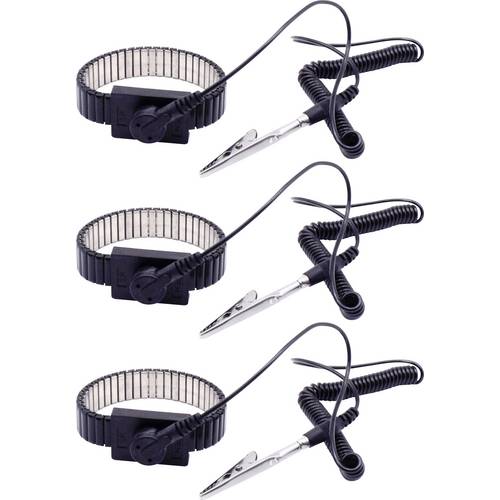 Quadrios ESD-Handgelenkband Schwarz Druckknopf 10 mm