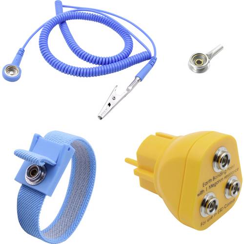 Quadrios ESD-Erdungsbox 3.60 m Druckknopf 10 mm, Bananenstecker, Krokodilklemme