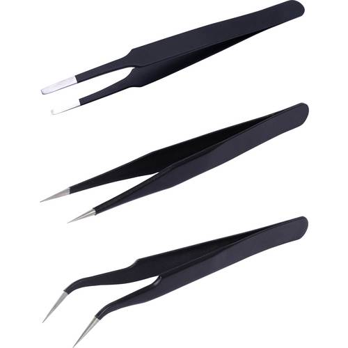 Quadrios 25EC176 ESD Pinzette Spitz, Flach, Sichelspitze