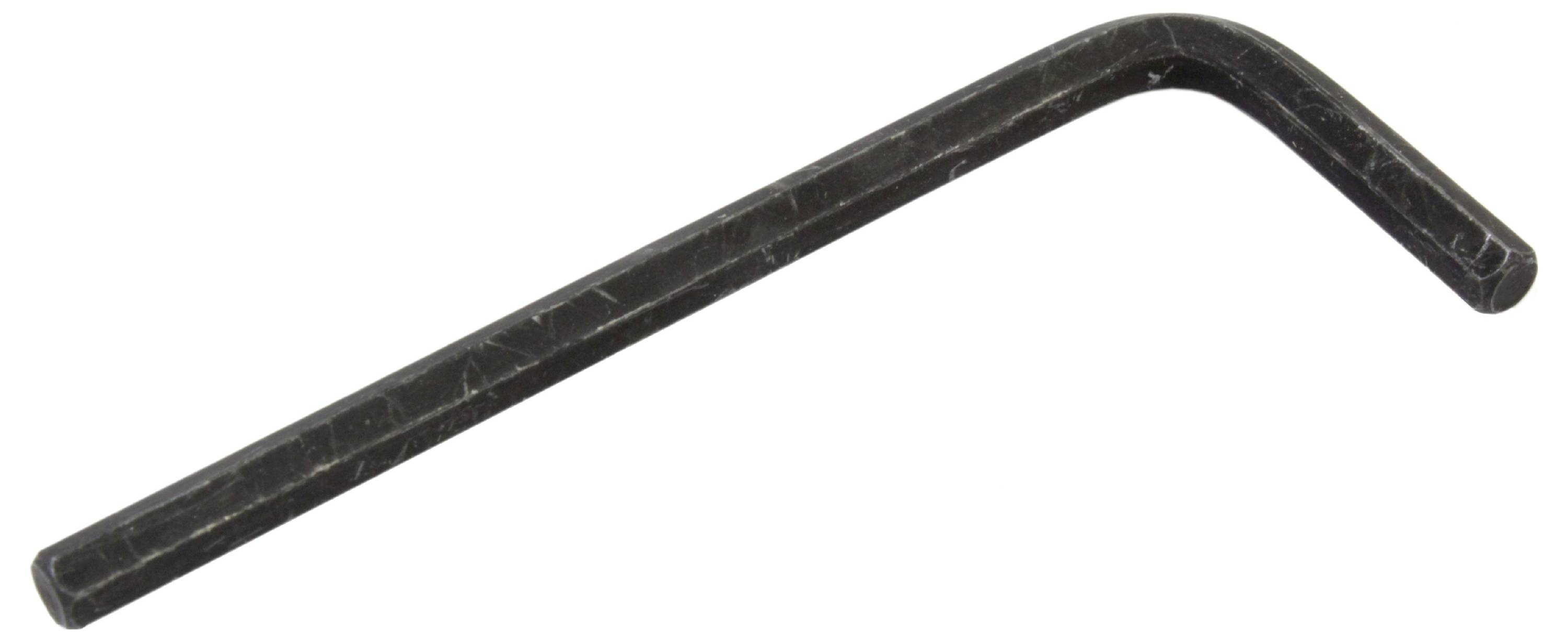 Ein L-förmiger Inbusschlüssel zum Anziehen oder Lösen von Sechskantschrauben, aus Metall mit schwarzer Beschichtung.